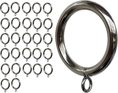 Curtain Ring Metal 28-Pcs 1.5 Inch Inner Diameter with Eyelets Fit Up to 1 1/4-Inch Rod Large Wire Diameter (Antique Brass-28Pcs) in Kuwait