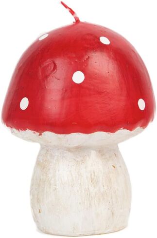 Talking Tables Small Mushroom Shaped Candle for Christmas Table - 7.5cm | Red Toadstool Forest Party Decorations, Autumn Home Décor, Alice in Wonderland Tea, Garden Fairy Theme, Forest-CNDL-MUSH-S in Kuwait