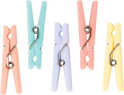 Vibrant Assorted Colored Baby Shower Plastic Clothespins - 1.38" x 0.38" (Pack of 24) - Perfect for Baby Shower Games in Saudi Arabia