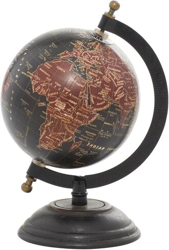 Deco 79 Mango Wood Globe, 6" x 5" x 9", Black in Kuwait