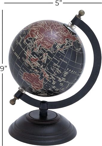 Deco 79 Mango Wood Globe, 6" x 5" x 9", Black in Kuwait