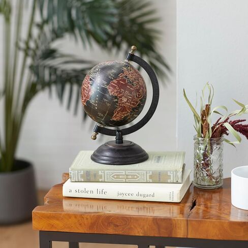 Deco 79 Mango Wood Globe, 6" x 5" x 9", Black in Kuwait