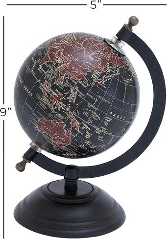 Deco 79 Mango Wood Globe, 6" x 5" x 9", Black in Kuwait