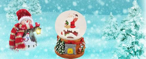 كرة الثلج الموسيقية لعيد الميلاد سانتا في المدخنة ووتر سنو غلوب مع موسيقى 100 مم من الراتنج البوليستر in Kuwait