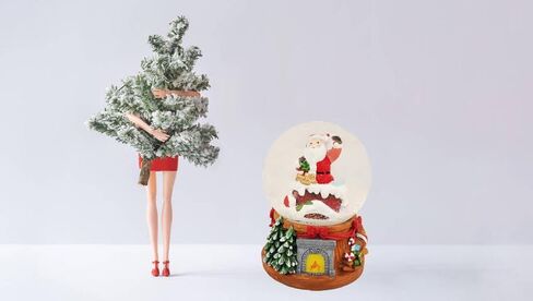 كرة الثلج الموسيقية لعيد الميلاد سانتا في المدخنة ووتر سنو غلوب مع موسيقى 100 مم من الراتنج البوليستر in Kuwait