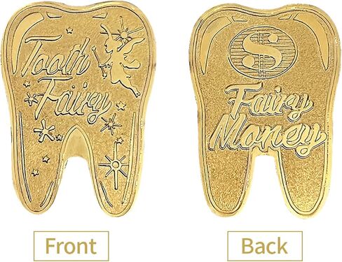 عملات جنية الأسنان، YOUYA DENTAL 10 قطع من مكافأة الأسنان المفقودة، عملة تذكارية لجنية الأسنان، عملة معدنية مطلية بالذهب للأطفال، هدية تذكارية لتغيير الأسنان، هدايا عيد الميلاد لطب الأسنان للأطفال المفقودين in Kuwait