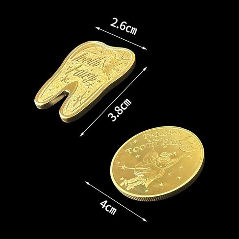 عملات جنية الأسنان، YOUYA DENTAL 10 قطع من مكافأة الأسنان المفقودة، عملة تذكارية لجنية الأسنان، عملة معدنية مطلية بالذهب للأطفال، هدية تذكارية لتغيير الأسنان، هدايا عيد الميلاد لطب الأسنان للأطفال المفقودين in Kuwait