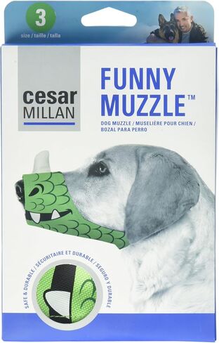 Cesar Millan Funny Muzzle, Smiley (Size 1, Yellow) in Kuwait