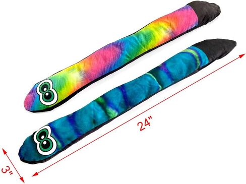 لعبة كلب من القطيفة على شكل ثعبان أزرق وقوس قزح من AZSSMUK مع مصدر صرير عند الذيل، ألعاب جرو للسلالات الصغيرة والمتوسطة والكبيرة (عبوتان) in Kuwait