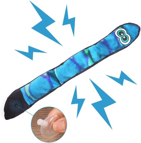 لعبة كلب من القطيفة على شكل ثعبان أزرق وقوس قزح من AZSSMUK مع مصدر صرير عند الذيل، ألعاب جرو للسلالات الصغيرة والمتوسطة والكبيرة (عبوتان) in Kuwait