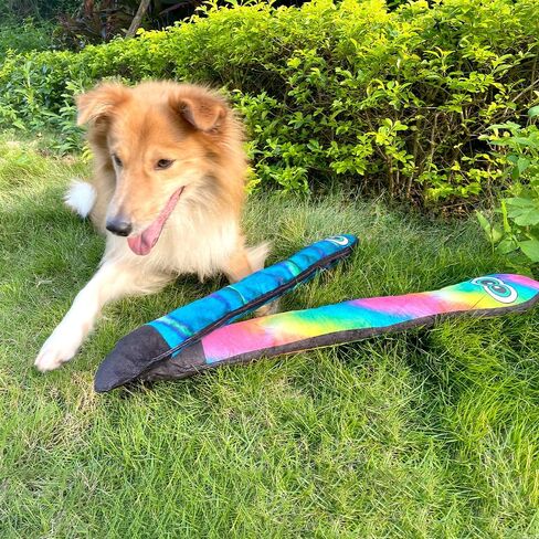 لعبة كلب من القطيفة على شكل ثعبان أزرق وقوس قزح من AZSSMUK مع مصدر صرير عند الذيل، ألعاب جرو للسلالات الصغيرة والمتوسطة والكبيرة (عبوتان) in Kuwait