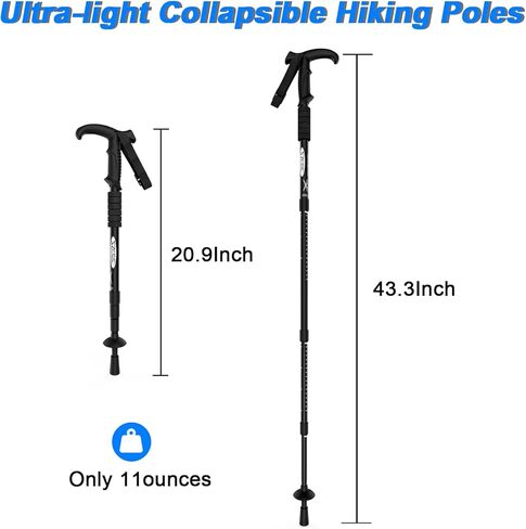 اعمدة رحلات خفيفة للغاية، اعمدة قابلة للطي مضادة للصدمات للمشي لمسافات طويلة والتخييم وتسلق الجبال وحقائب الظهر والرحلات in Kuwait