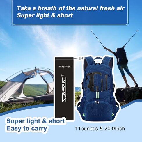 اعمدة رحلات خفيفة للغاية، اعمدة قابلة للطي مضادة للصدمات للمشي لمسافات طويلة والتخييم وتسلق الجبال وحقائب الظهر والرحلات in Kuwait