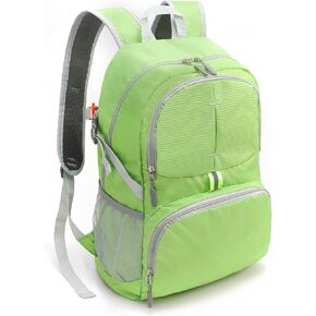 30L Green Lightweight Foldable Large Capacity Backpack for Men and Women - Waterproof Backpack for Travel Sports, Outdoors, Camping and Hiking - Adjustable Shoulder Straps and Multiple Compartments in Kuwait