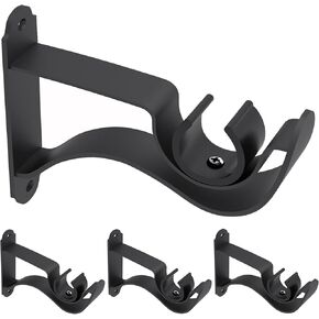 4 قطع من دعامات قضيب الستائر، شماعات قضيب الستائر، دعامات قضيب ستارة سهلة بدون ثقب، دعامات ستارة لقضبان الستائر من 1 إلى 1.2 انش in Kuwait