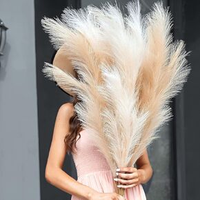 نيول ارتس 4 عبوات من عشب البامبا الصناعي الكبير بطول 43 انش، زهور صناعية منفوشة بوهو ديكور بوهيمي، مزهرية عشب قصب بولراش للمنزل وديكور الزفاف in Kuwait