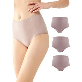 BATTEWA Incontinence Underwear for Women,Leak Proof Underwear Washable Absorbency Cotton Panties Bladder Leakage Protctive 50ML(Beige,2X-Large,3-Pack)