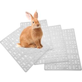 4 Pcs Rabbit Feet Pad Plastic Bunny Cage Floor Mat Foot Resting Hole Leak Water Nest Mat Pet for Small Animal Hamster Rat Chinchilla Guinea Pig Cats Dogs (Blue) in Saudi Arabia
