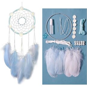 مجموعة ZYNQACC DIY Dream Catcher Kit، مجموعة Daisy Dream Catcher Craft Kit، مصنوعة يدويًا من ريش الأحلام لغرفة النوم ديكور معلق على الحائط مثالي لصندوق هدايا عيد الميلاد مناسب للبالغين والمراهقين (أزرق) in Kuwait