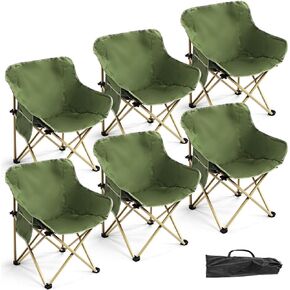 FairySandy 6 Pack Lightweight Camping Chair Compact Folding Chair Collapsible Portable Chair Lawn Beach Camping Chairs with 6 Carry Bag, Supports 330 Lbs, for Travel, Picnic, Festival, Backpacking in Saudi Arabia