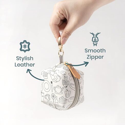 Maxxma Pacifier Pouch with Clip,Pacifier Case Holder for Diaper Bag,Stylish Pacifier Storage Container,Holds 2 Pacifiers (Leopard) in Kuwait