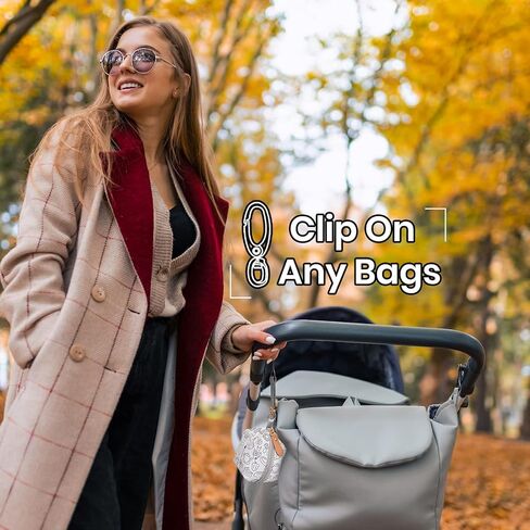 Maxxma Pacifier Pouch with Clip,Pacifier Case Holder for Diaper Bag,Stylish Pacifier Storage Container,Holds 2 Pacifiers (Leopard) in Kuwait