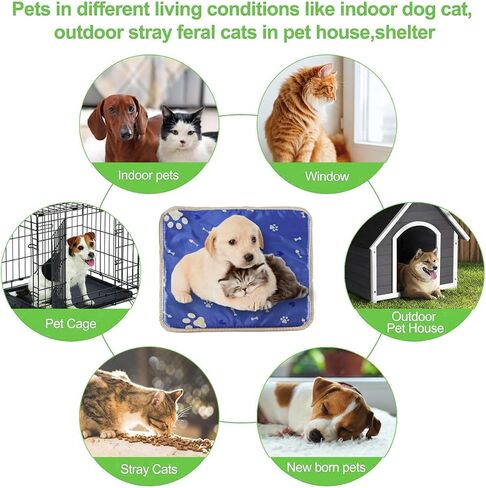 ENNEBEM Pet Heating Pad, Waterproof Dog Heating Pad Mat for Cat (17 X 27 in, Blue) in Saudi Arabia