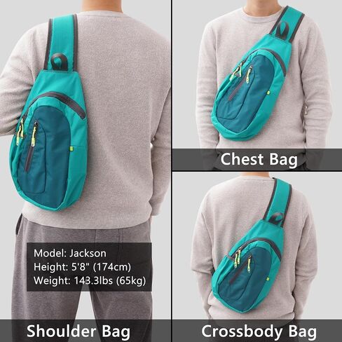 TITECOUGO Small Sling Bag Lightweight Crossbody Bag for Women Men Hiking Backpack Travel Shoulder Bags Chest Daypack for Gym Work Casual Cycling Sports Z1-Canvas Dark Black in Kuwait