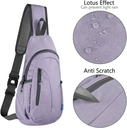 TITECOUGO Small Sling Bag Lightweight Crossbody Bag for Women Men Hiking Backpack Travel Shoulder Bags Chest Daypack for Gym Work Casual Cycling Sports Z1-Canvas Dark Black in Kuwait
