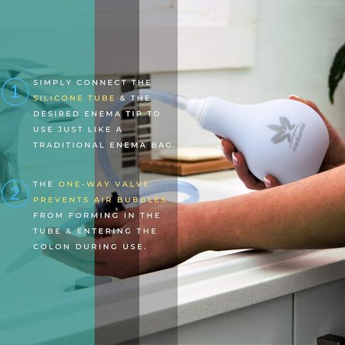 طقم حقنة شرجية طبية - كبير 12 أونصة (375 مل) + 7 أونصة (207 مل) دش شرجي للنساء والرجال - مجموعة حقنة شرجية سيليكون ممتازة خالية من مادة BPA والفثالات - تتضمن تعليمات ودليل كاملين. in Kuwait