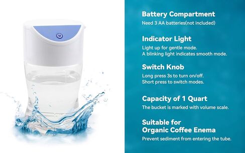 TopQuaFocus Electric Enema Bucket kit - Organic Coffee Enema Set 1 Quart- Automatic Enema Kit for Colon Cleansing - Easy&Reusable… in Kuwait