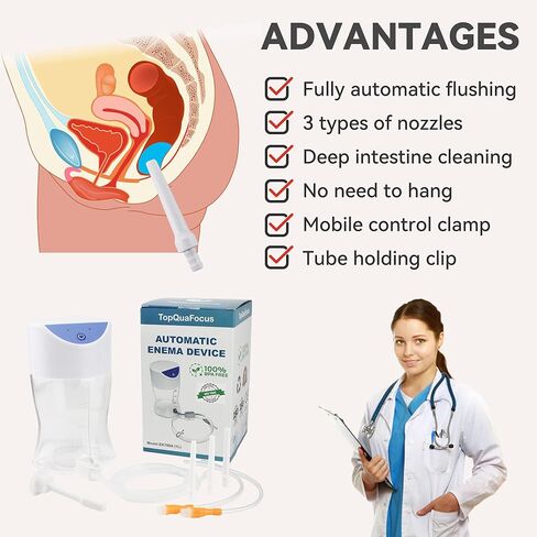 TopQuaFocus Electric Enema Bucket kit - Organic Coffee Enema Set 1 Quart- Automatic Enema Kit for Colon Cleansing - Easy&Reusable… in Kuwait