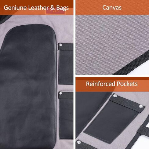 زيلارمان مريلة فارير من قماش الشمع الجاف والجلد الطبيعي مع جيبين للاظافر وجيب مغناطيسي للمزارع والتربية والاسطبلات in Kuwait