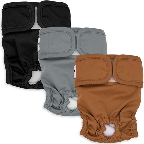 Washable Female Dog Diapers 3 Pack Premium Reusable Diapers for Dog in Heat - Highly Absorbent for Untrained Puppies, Dogs in Heat, Doggie Menstrual and Incontinence XS - A in Kuwait
