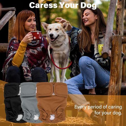 Washable Female Dog Diapers 3 Pack Premium Reusable Diapers for Dog in Heat - Highly Absorbent for Untrained Puppies, Dogs in Heat, Doggie Menstrual and Incontinence XS - A in Kuwait