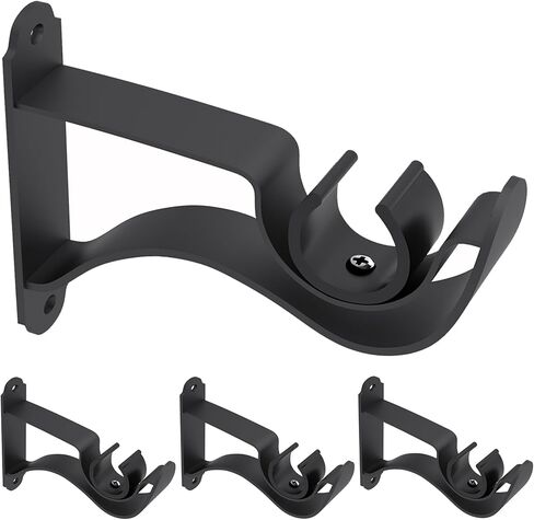 4 قطع من دعامات قضيب الستائر، شماعات قضيب الستائر، دعامات قضيب ستارة سهلة بدون ثقب، دعامات ستارة لقضبان الستائر من 1 إلى 1.2 انش in Kuwait