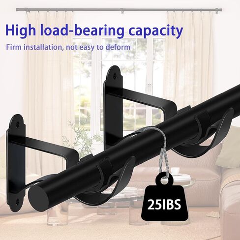 4 قطع من دعامات قضيب الستائر، شماعات قضيب الستائر، دعامات قضيب ستارة سهلة بدون ثقب، دعامات ستارة لقضبان الستائر من 1 إلى 1.2 انش in Kuwait