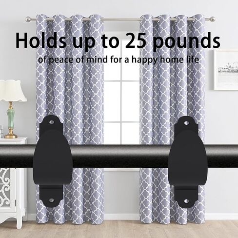 4 قطع من دعامات قضيب الستائر، شماعات قضيب الستائر، دعامات قضيب ستارة سهلة بدون ثقب، دعامات ستارة لقضبان الستائر من 1 إلى 1.2 انش in Kuwait