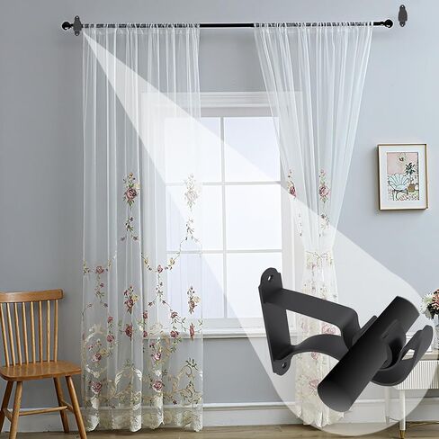 4 قطع من دعامات قضيب الستائر، شماعات قضيب الستائر، دعامات قضيب ستارة سهلة بدون ثقب، دعامات ستارة لقضبان الستائر من 1 إلى 1.2 انش in Kuwait