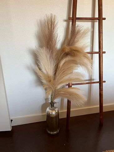 نيول ارتس 4 عبوات من عشب البامبا الصناعي الكبير بطول 43 انش، زهور صناعية منفوشة بوهو ديكور بوهيمي، مزهرية عشب قصب بولراش للمنزل وديكور الزفاف in Kuwait