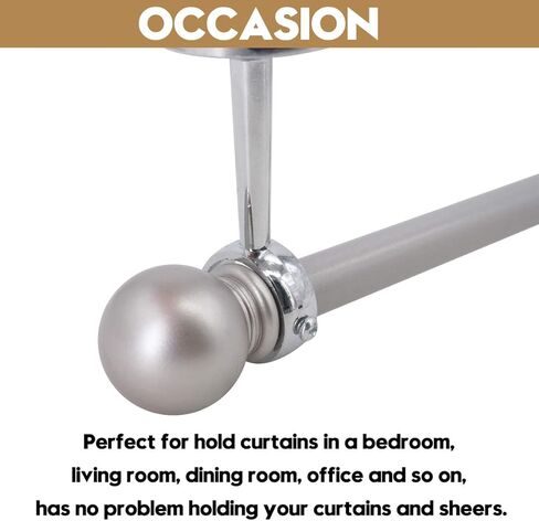 مجموعة دعامة قضيب ستارة مثبتة على السقف من AddGrace مكونة من 8 حوامل قضيب ستارة لقضيب 1 بوصة (كروم) in Kuwait