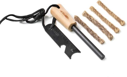 Fire Starter Survival Tool,Ferro Rod Fire Starter Kit & Backpacking Multitool,Flint and Steel,Firestarter Survival,fire Steel in Kuwait