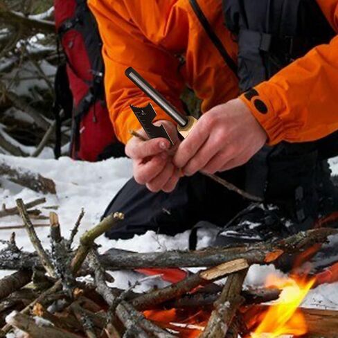 Fire Starter Survival Tool,Ferro Rod Fire Starter Kit & Backpacking Multitool,Flint and Steel,Firestarter Survival,fire Steel in Kuwait