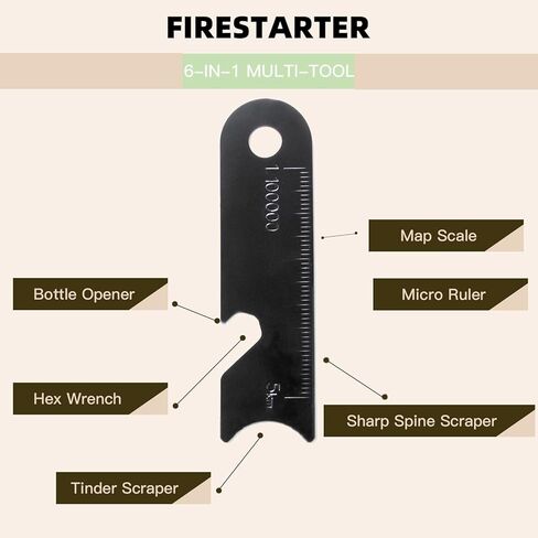 Fire Starter Survival Tool,Ferro Rod Fire Starter Kit & Backpacking Multitool,Flint and Steel,Firestarter Survival,fire Steel in Kuwait