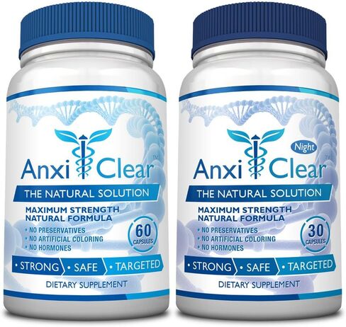 AnxiClear Consumer Health Boosts Mood, Calms The Mind, Elevates Serotonin Levels - 5-HTP, L-thianine - 3 Month Supply - Made in The USA in Saudi Arabia