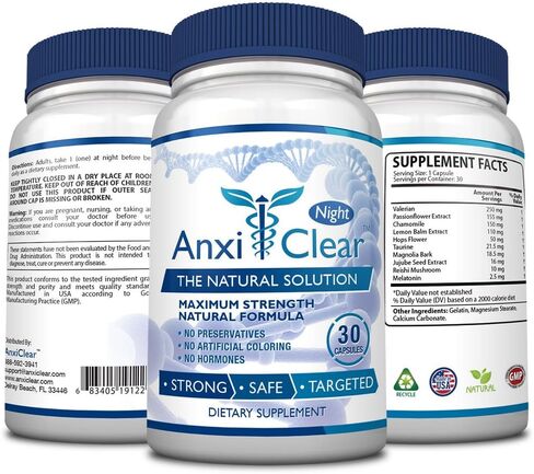 AnxiClear Consumer Health Boosts Mood, Calms The Mind, Elevates Serotonin Levels - 5-HTP, L-thianine - 3 Month Supply - Made in The USA in Saudi Arabia
