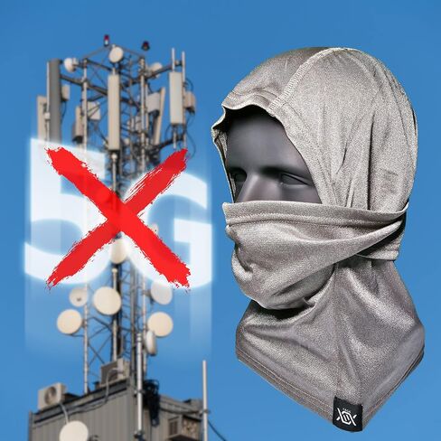 قناع فاراداي بالاكلافا 2 في 1 للحماية القصوى من اي ام اف، مضاد للاشعاع 5G، حماية من الترددات اللاسلكية وواي فاي، درع وجه الدماغ، تقنية وير (فضي)، فضي، L in Saudi Arabia