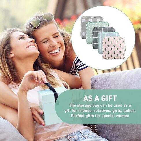 Portable Sanitary Napkin Storage Bag, 5pcs Sanitary Pad Storage Bag,Reusable Period Pouch, For Teen Girls School in Kuwait