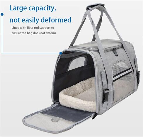 Pet Carrier Bag, Cat and Dog Travel Portable Bag Home, Airline Approved Duffle Bags, for Large Medium,Small Pets Under 30 lbs Easy to get cat in and Make Vet Visit Less Stressful in Kuwait
