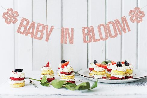 Baby in Bloom Banner Rose Gold Glitter, Baby in Bloom Baby Shower Decorations, Baby Shower Banner, Floral Themed Baby Shower Sign, Baby Girl Shower Decoration, Floral Baby Shower Decorations for Girl in Kuwait